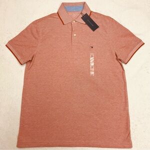 NWT TOMMY HILFIGER Burnt Orange Short Sleeve Polo Shirt Mens Small XM04901